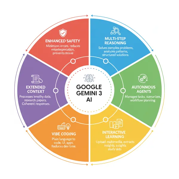 infographic image of key features of Gemini 3